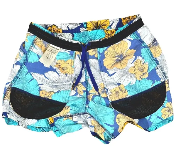 Patagonia Women’s Shorts XS Tropical Floral Blue Nylon Beach Outdoors Baggies - Image 8