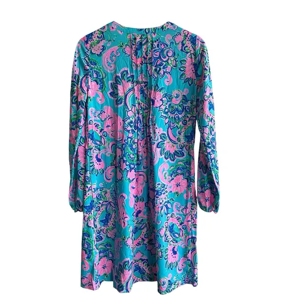 Lilly Pulitzer Chillylilly Seana Dress XS UPF50 Horizon Jungle Sunrise Oversized - Image 4