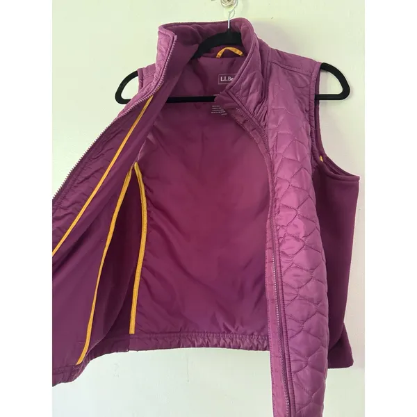L.L Bean Purple Quilted Full Zip Vest Women’s Size Medium - Image 3
