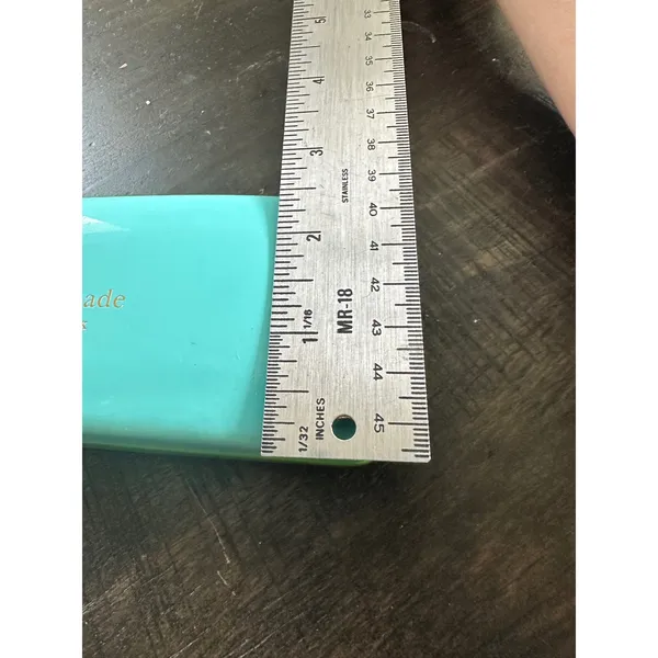Kate Spade Turquoise and Green Hard Shell Eyeglass Case with Eye Graphic Inter - Image 7