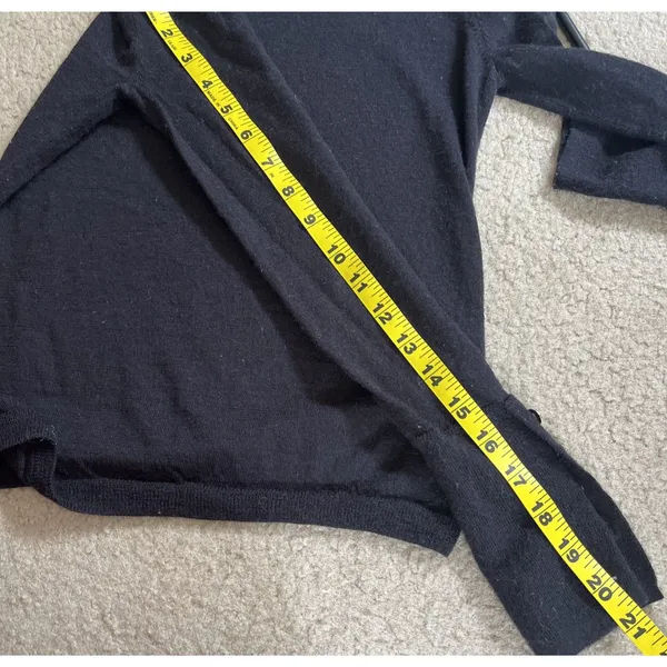 Abercrombie & Fitch Merino Wool Sweater Black S Mock Neck Button Academic Preppy - Image 9