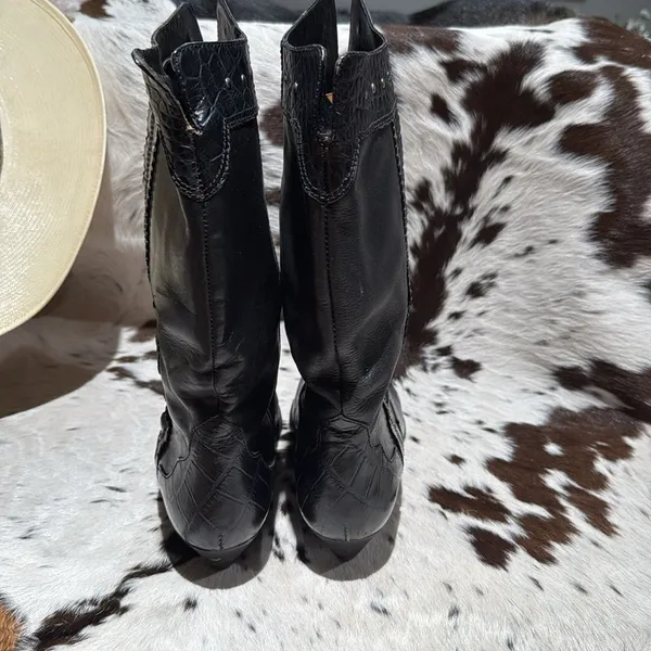 Marc‎ Alpert 100% Leather Western Studded Boots Burning Man Size 8.5 T1 - Image 9