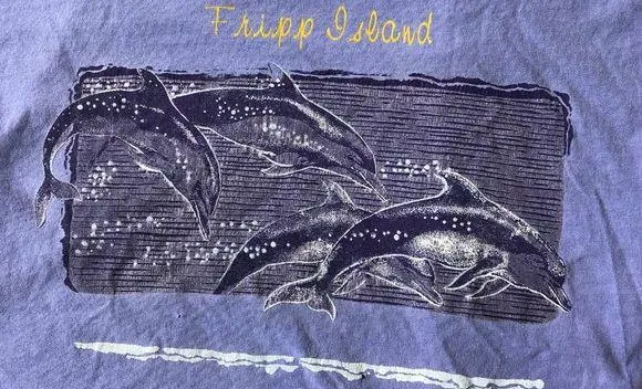 Fripp Island SC T Shirt Dolphins Ocean Vintage 90s - Image 2