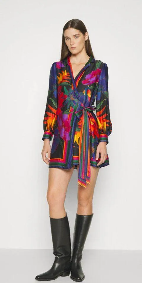 NWT Farm Rio FLOWER SEASON SCARF WRAP MINI DRESS - Day dress - Image 5