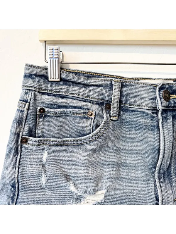Abercrombie Distressed High Rise Jean Shorts 30 Y2K Grunge Festival Rodeo‎ Boho - Image 2