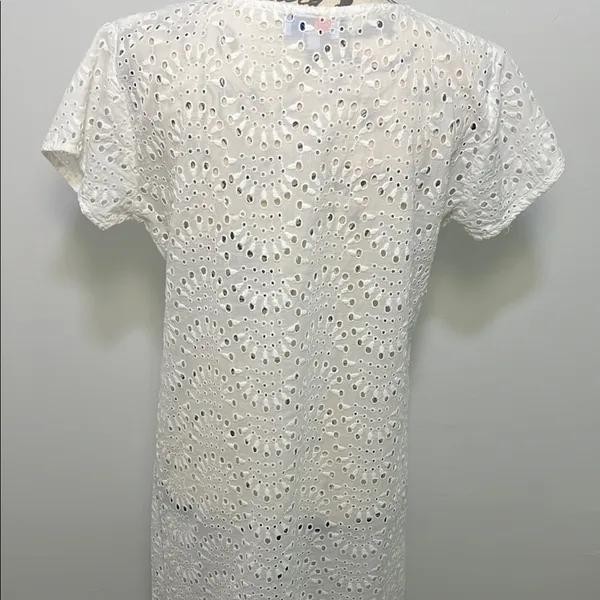 White Eyelet Swim Cover - Image 5