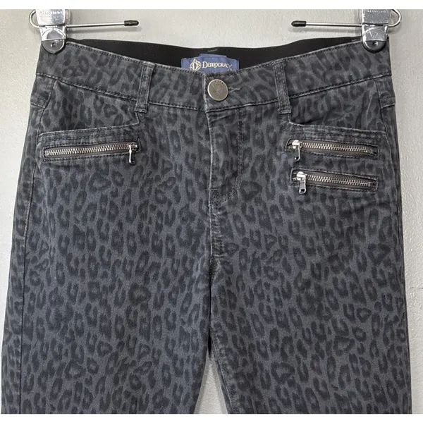 Democracy Jeans Size 6 Absolution Leopard Print Denim Skinny Indie Sleaze Emo - Image 2