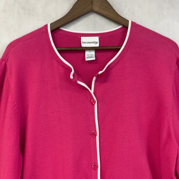 Breckenridge Cardigan Sweater Women XL Embroidered Cotton Cottage‎ Boho Indie - Image 2