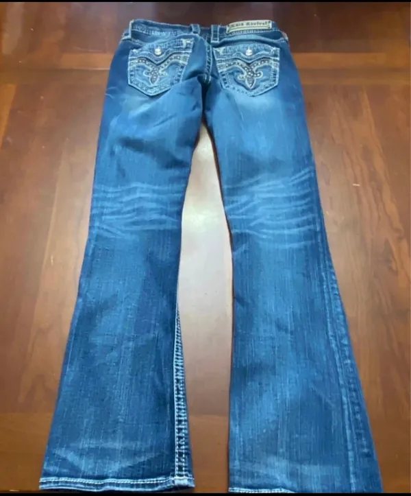 Rock Revival Bliss Dark Indigo Bootcut Jeans are a size 27. - Image 11