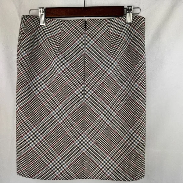 White House Black Market Ladies Mini Skirt Sz 00 Plaid Straight Career - Image 3