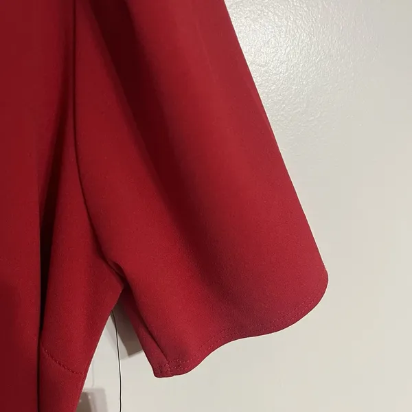 NWT Women's Lulus Apulia‎ Red Puff Sleeve Belted Bodycon Dress Size Large - Image 10