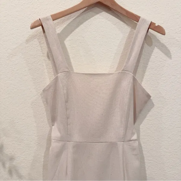 Wheat Linen Blend Midi Dress Jaime | The Fifth Label - Image 8