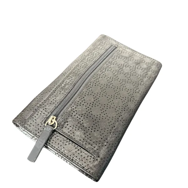Lodis Black Leather Trifold Wallet Perforated‎ Flap Pocket Envelope Card Case ID - Image 9