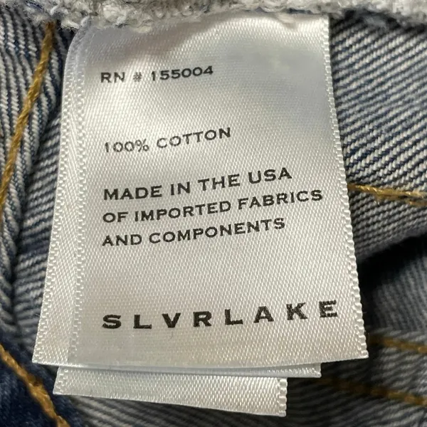 SLVRLAKE Women's Blue High Rise Straight Wide Leg Baggy Denim Jeans Size 30 - Image 4