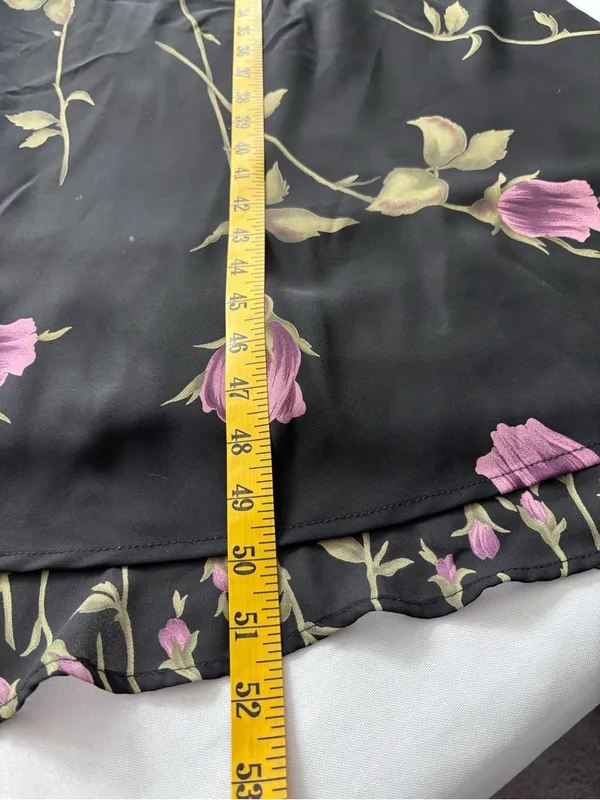 Jessica Howard Black Pink Rose Floral Short Sleeve Maxi Gown Dress Vintage - Image 10