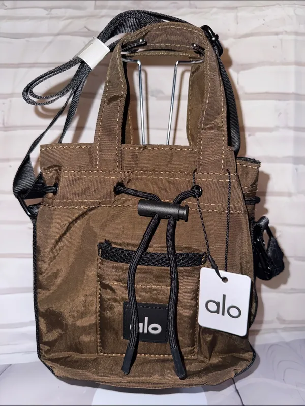 Alo Yoga Crossbody Bucket Bag in Expreso Brown Nylon - Image 2