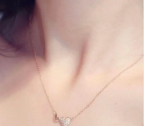 14K Rose Gold Plated Love Heart Pendant Necklace for Women - Image 5
