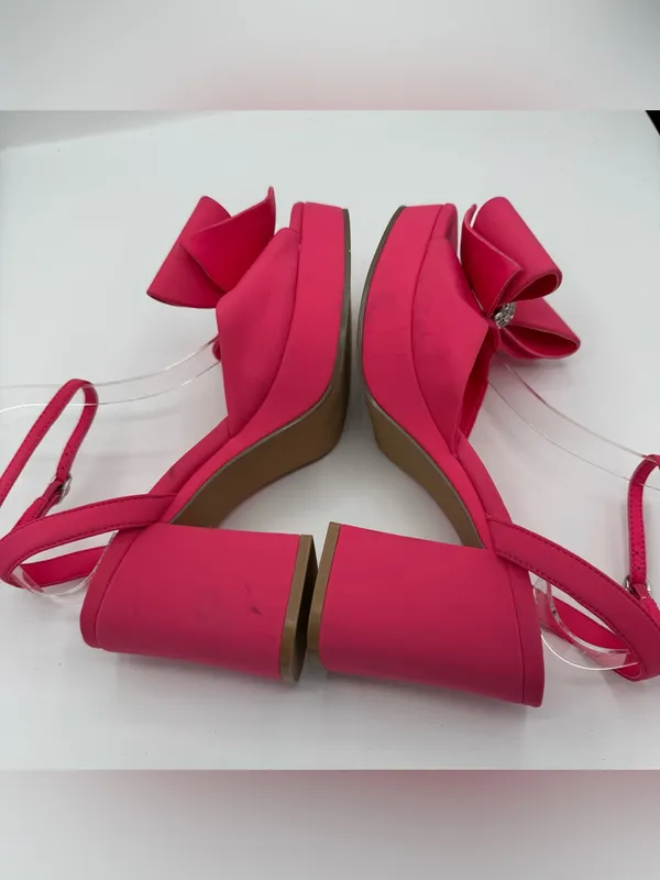 Steve Madden Aerin Satin Platform Heels Rhinestone Bow Pink size‎ 8 Barbiecore - Image 6