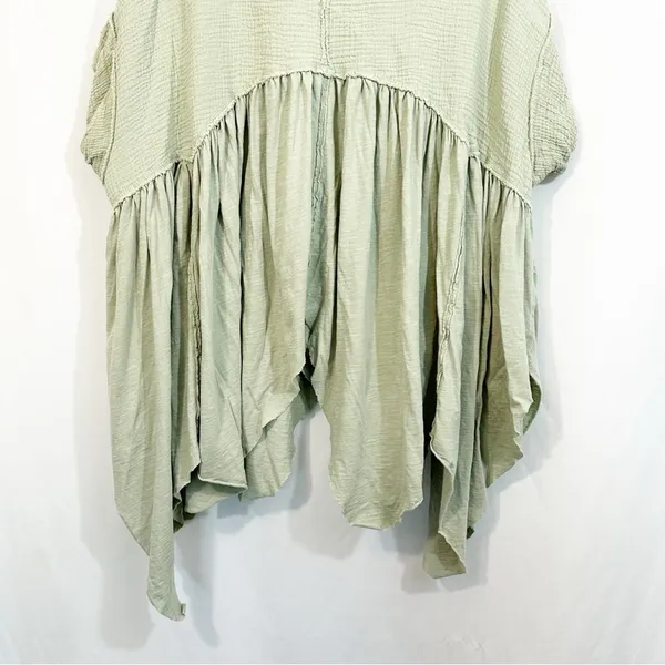 Free People Sugar Rush Babydoll Asymmetrical Hem Short Sleeve Top - Image 9