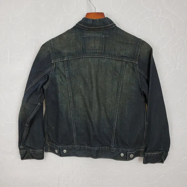 Levis Red Tab Trucker Denim Jacket Womens Medium Dark Wash Snap Closure 2 Pocket - Image 7