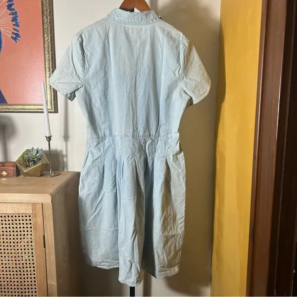 Lauren Ralph Lauren Denim Button Up Dress Light Blue 100% Cotton $139‎ Size 14 - Image 5