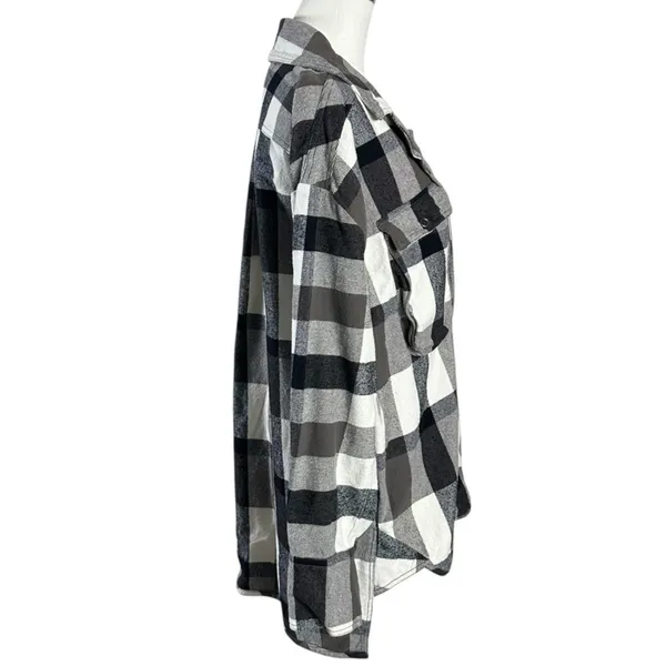 We The Free Free People Izzie Plaid Oversized Cargo Shirt Jacket Shacket Large Grunge 90s - Image 8