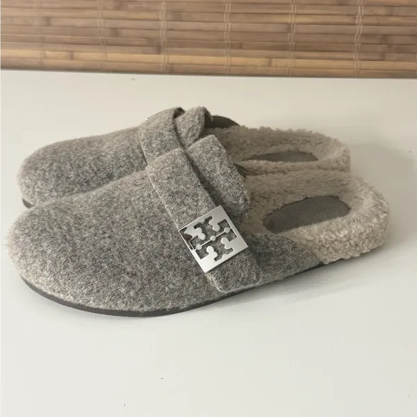 Tory Burch Mellow Shearling Lined Mule in Fog Gray 9 - Image 3