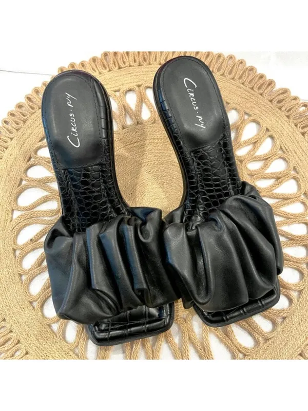 Circus by Sam Edelman Slade Sandal US 7 Black Faux Leather Quiet Luxury Chic - Image 4