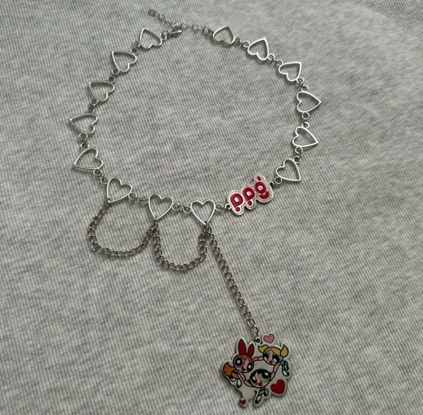 The Powerpuff Girls Choker Heart Chain Necklace - Image 2