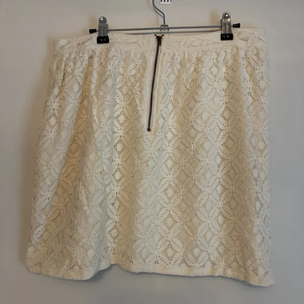 Pins And needles Size‎ 12 Lace Cream Mini Skirt Zipper Back Liner Feminine Girly - Image 3