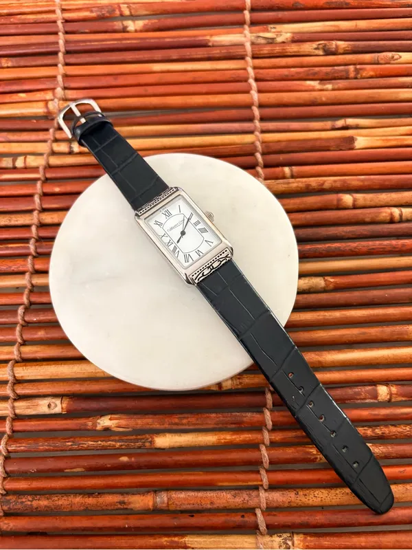 Coldwater Creek Silver Rectangular Watch with Black Strap Needs Battery - Image 4