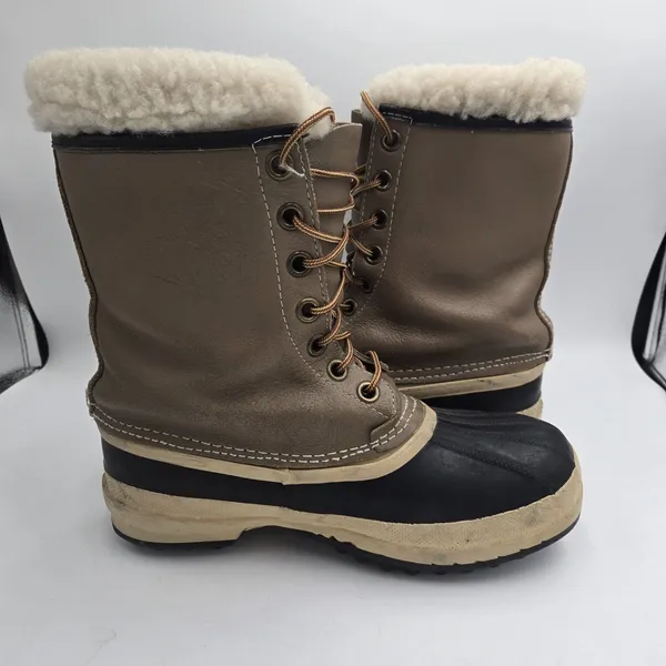 Sorel Arctic Pac Vintage Duck Boots Women’s 9 Brown Leather Wool Lined Canada - Image 6