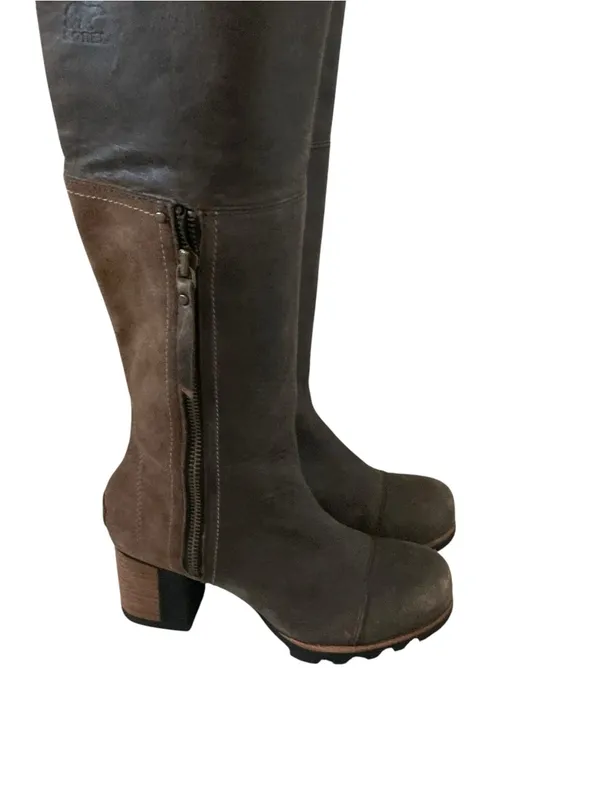 Sorel “Addinngton” tall water proof boots brown leather suede size 7 - Image 9