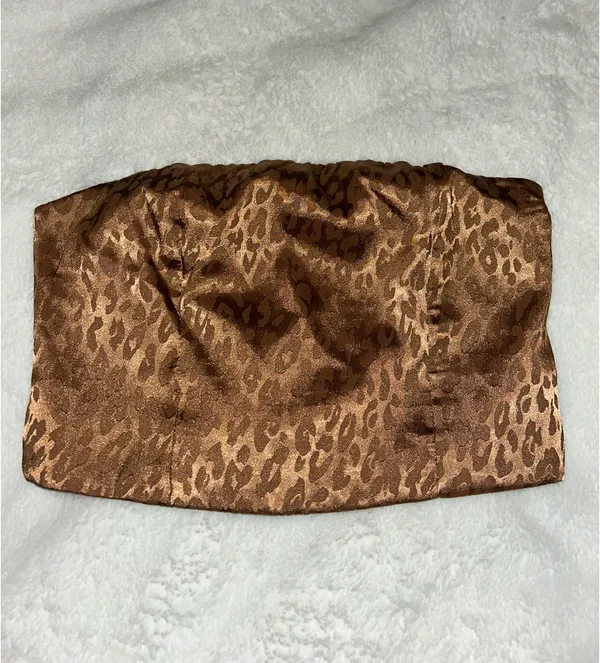 Princess Polly Feldman Beige/Brown Leopard Print Silky Top - Image 2