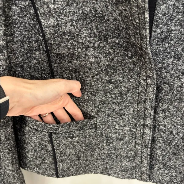 NEW LOFT Wool Blend Collarless Blazer in Dark Heather Gray - Size 6 - Image 5