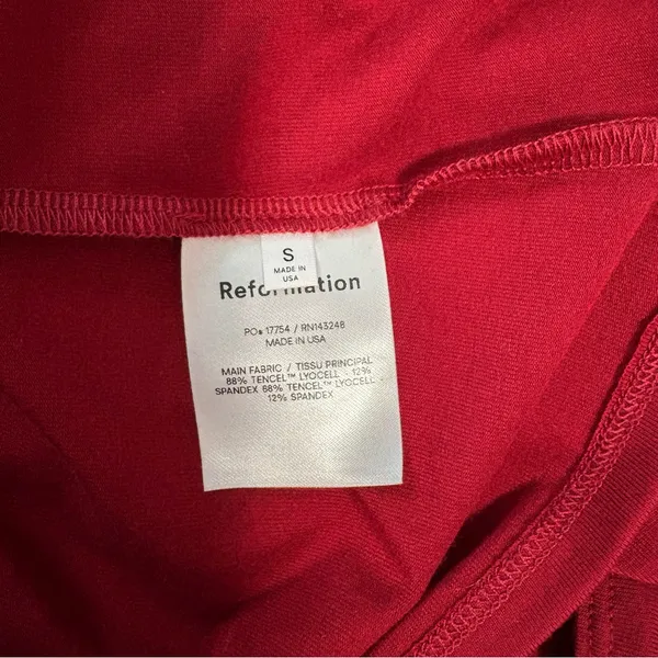 New Reformation-Style Red Top (Off-Shoulder Long Sleeve) Sz S - Image 13