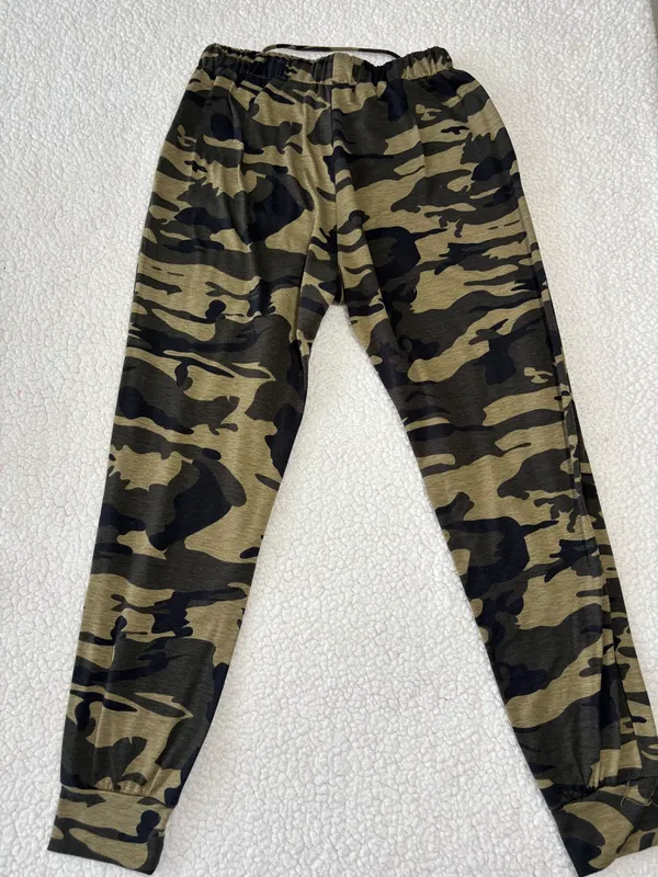 Gorpcore Y2K Athleisure Camo Joggers Green Black Lightweight Sweatpants M Size M - Image 3