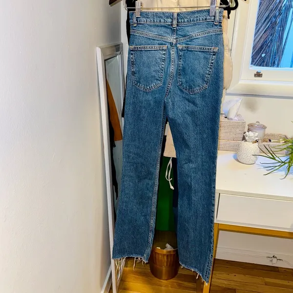 ASOS DESIGN high rise '70's' stretch flare jeans in midwash - Image 4