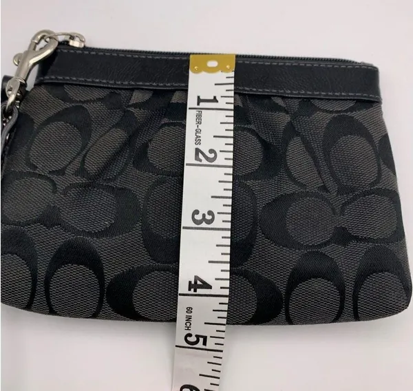 COACH Black Signature Canvas Wristlet - Image 6