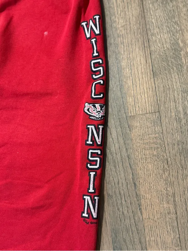 Wisconsin Badgers Vintage Red Jogger Pants Size Medium - Image 2
