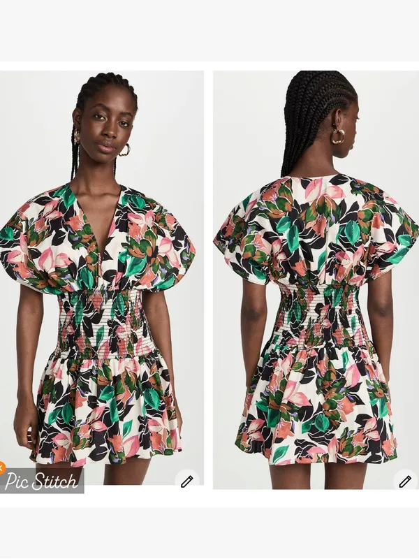 Misa Los Angeles The Della Dress In White Multi - Image 2