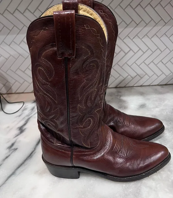 Dan Post Men’s Cowboy Boots DP2111R Leather Western Brown Size 9D Made in Mexico - Image 9