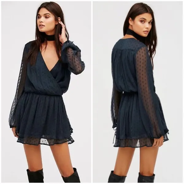 Free People Daliah Sheer Swiss Dot Whimsigoth Festival Mini Dress - Image 13