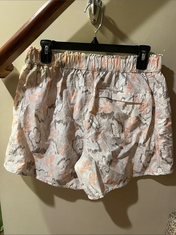 FP Movement by Free People Peach & Gray Floral Lightweight Athletic Shorts - Image 3