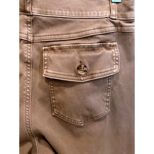 Spanx Pants Wide Leg Crop Utility Stretch High Rise Large Brown Coastal Grandma - Image 6