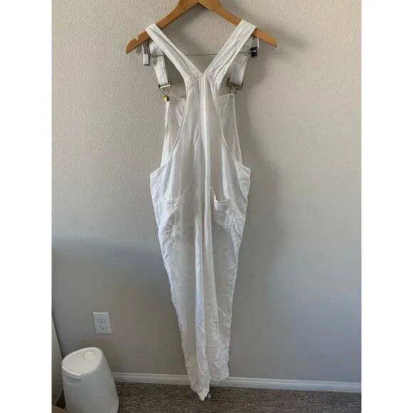 WeWoreWhat Basic Overalls Jumpsuit Off White Linen Classic Blogger Favourite‎ - Image 7