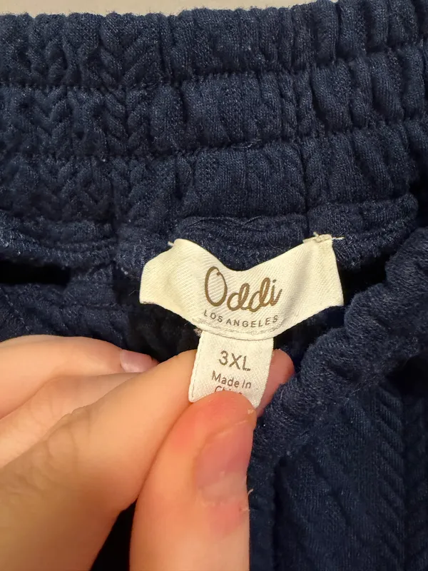Oddy Textured Quarter Zip Pullover and Wide Leg Pants Matching Loungewear Set Navy / Midnight Blue - Image 13