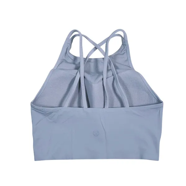 Lululemon Like a Cloud High Neck Longline Sports Bra Size 4 Gray Yoga Workout - Image 3