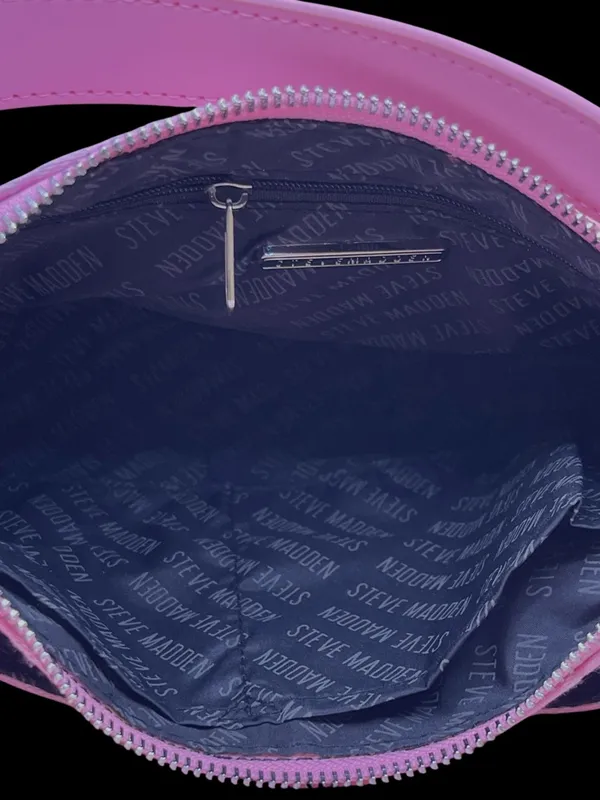 Steve Madden Pink Baguette Shoulder Bag Logo Print NWT - Image 7