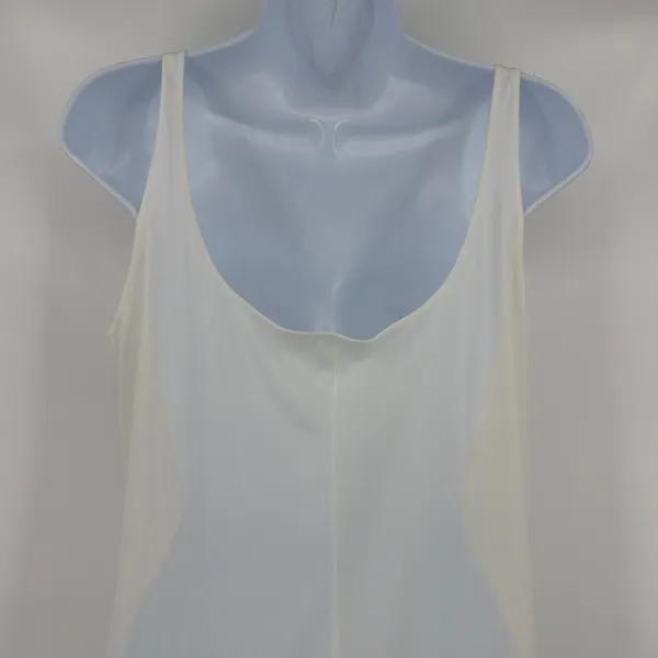 Vtg Lingerie Ivory Lace Trim Slip Dress Sz M Nightgown Coquette Fairy Cottage - Image 7